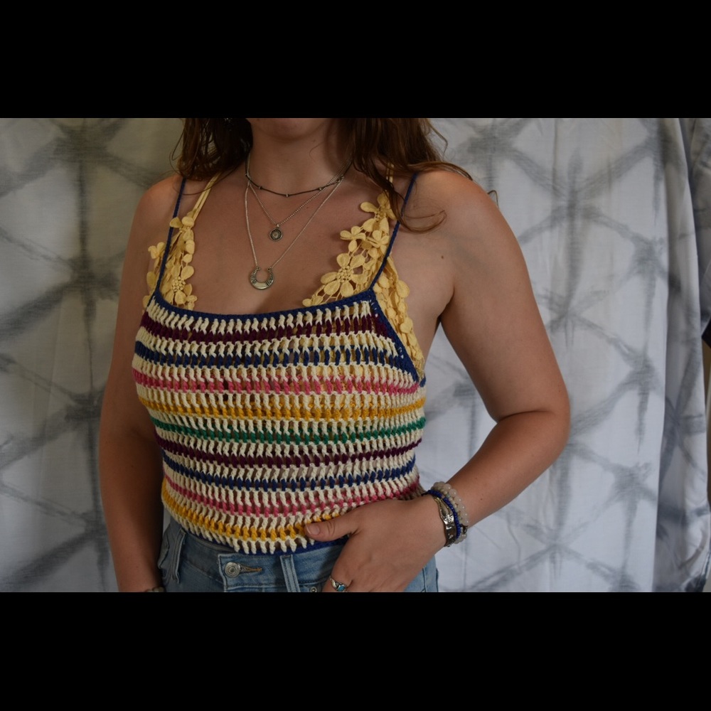 Multi-Color Crochet Tank Top